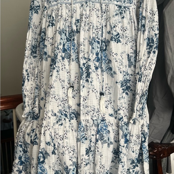 Zara Blue and White Floral Maxi Dress - Picture 5 of 5